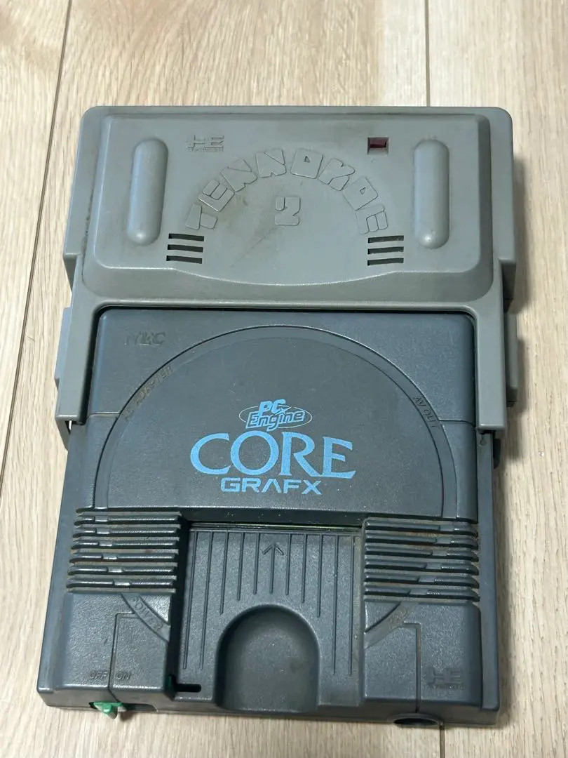 NEC PC Engine CORE GRAFX Console with 5 Game Cartridges Grey Set Untested As Is