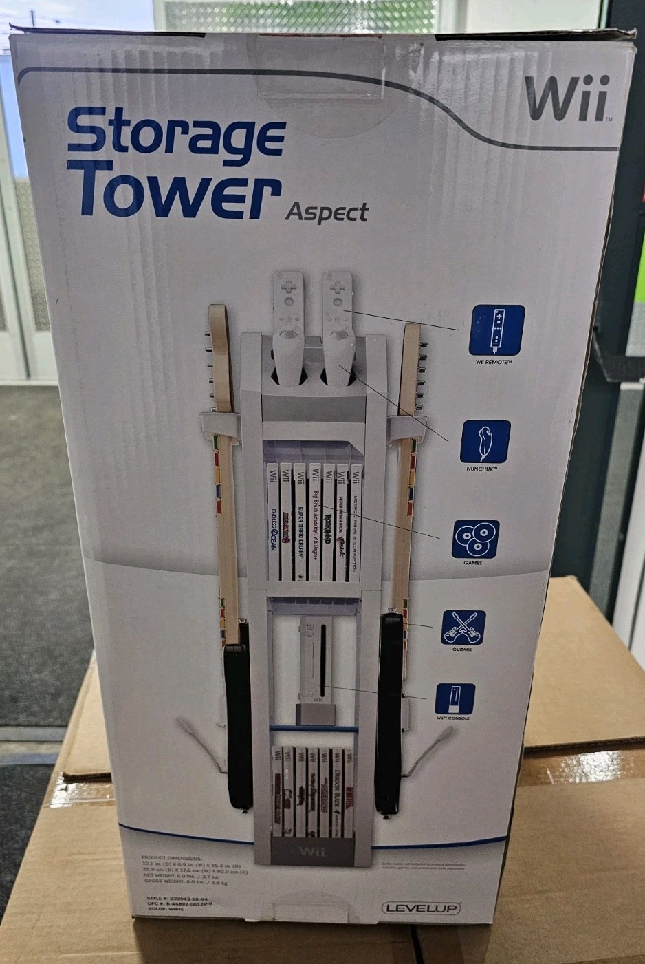 Nintendo Wii 2010 White Storage Tower Level Up Aspect Gaming NEW FACTORY SEALED