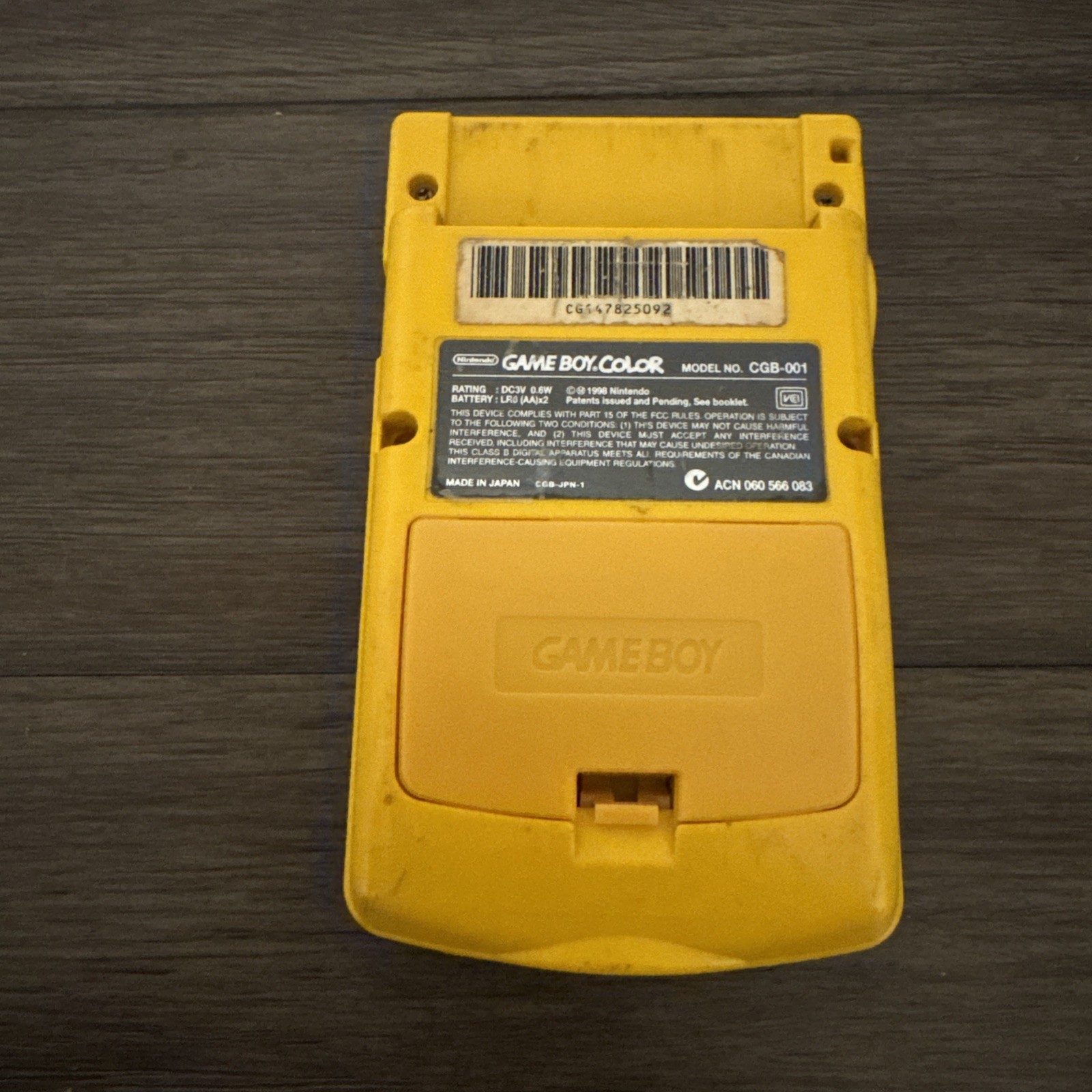 Nintendo Game Boy Color GBC Dandelion Yellow CGB-001 Console Only, Tested/Works