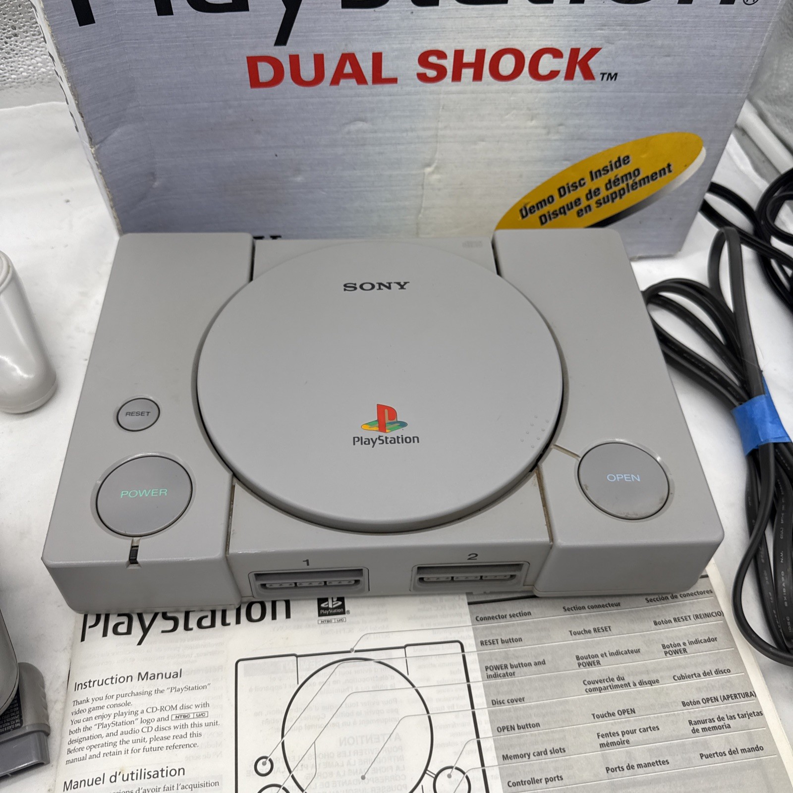 Sony PlayStation 1 Video Game Console – With controller – Box Included – Gray