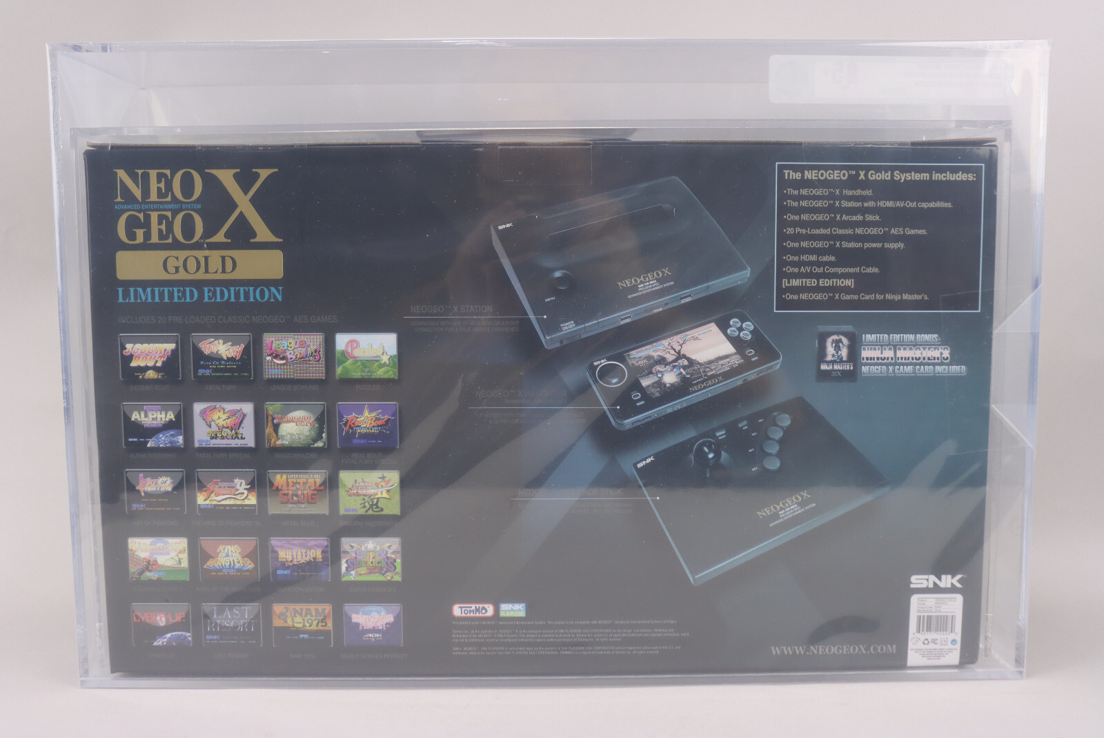 2012 SNK Playmore Neo Geo X Gold Limited Edition Console VGA Gold Level 85+ NM+