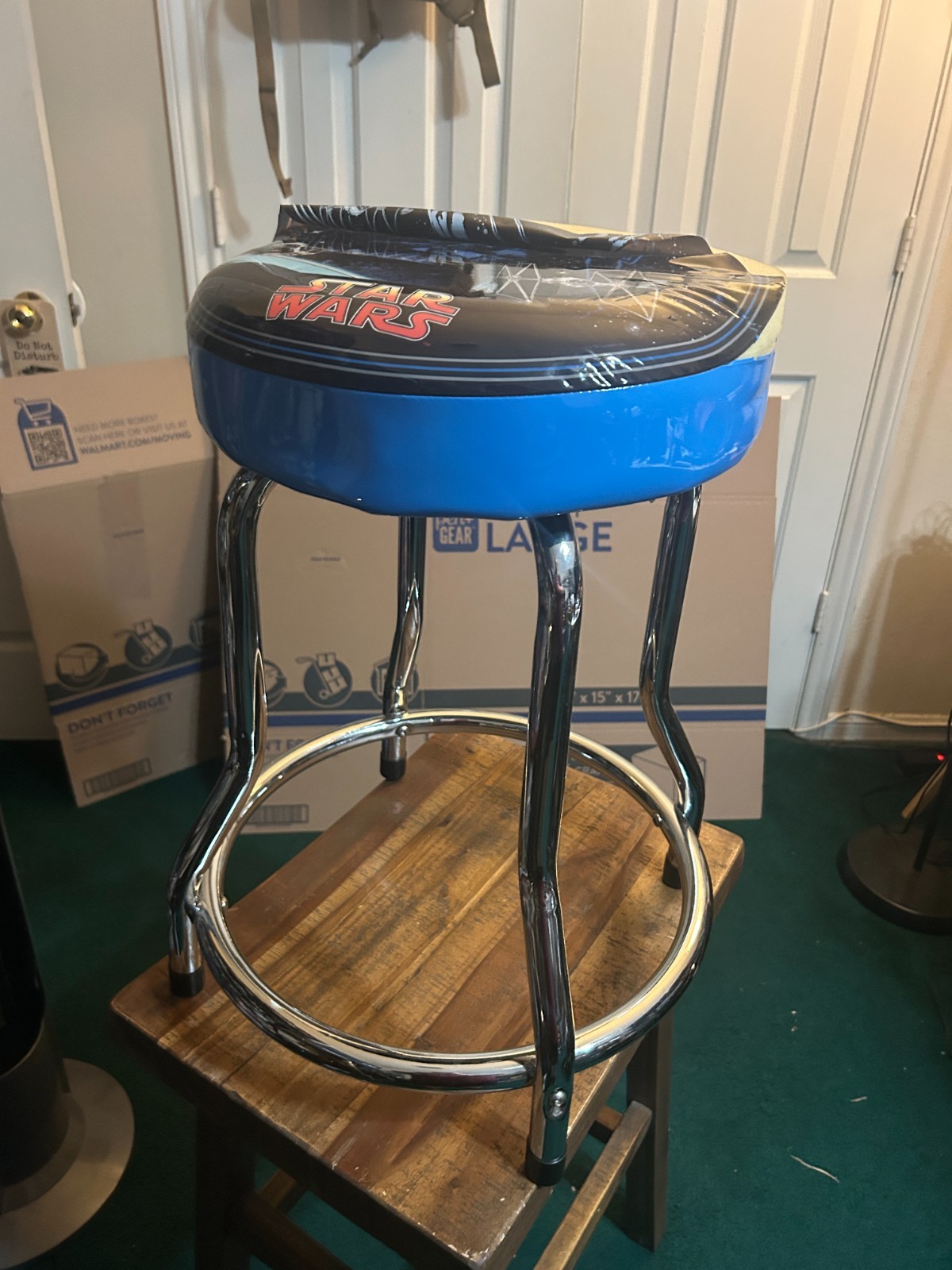 Arcade1Up Star Wars Adjustable Bar Stool Metal Frame Chrome Darth Vader AS IS