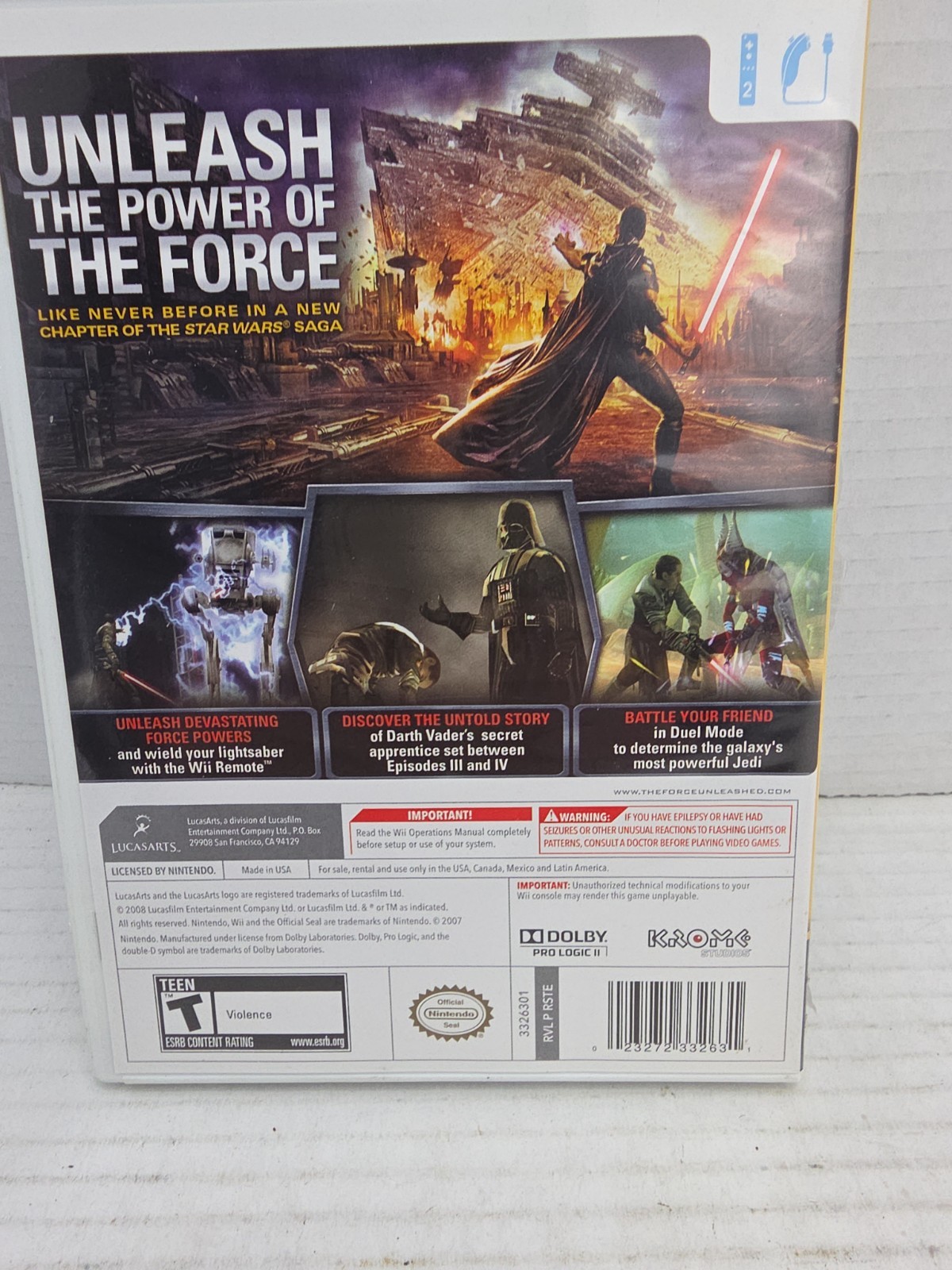 Nintendo Wii Star Wars – The Power of the Force (game+manual) FRA Good condition