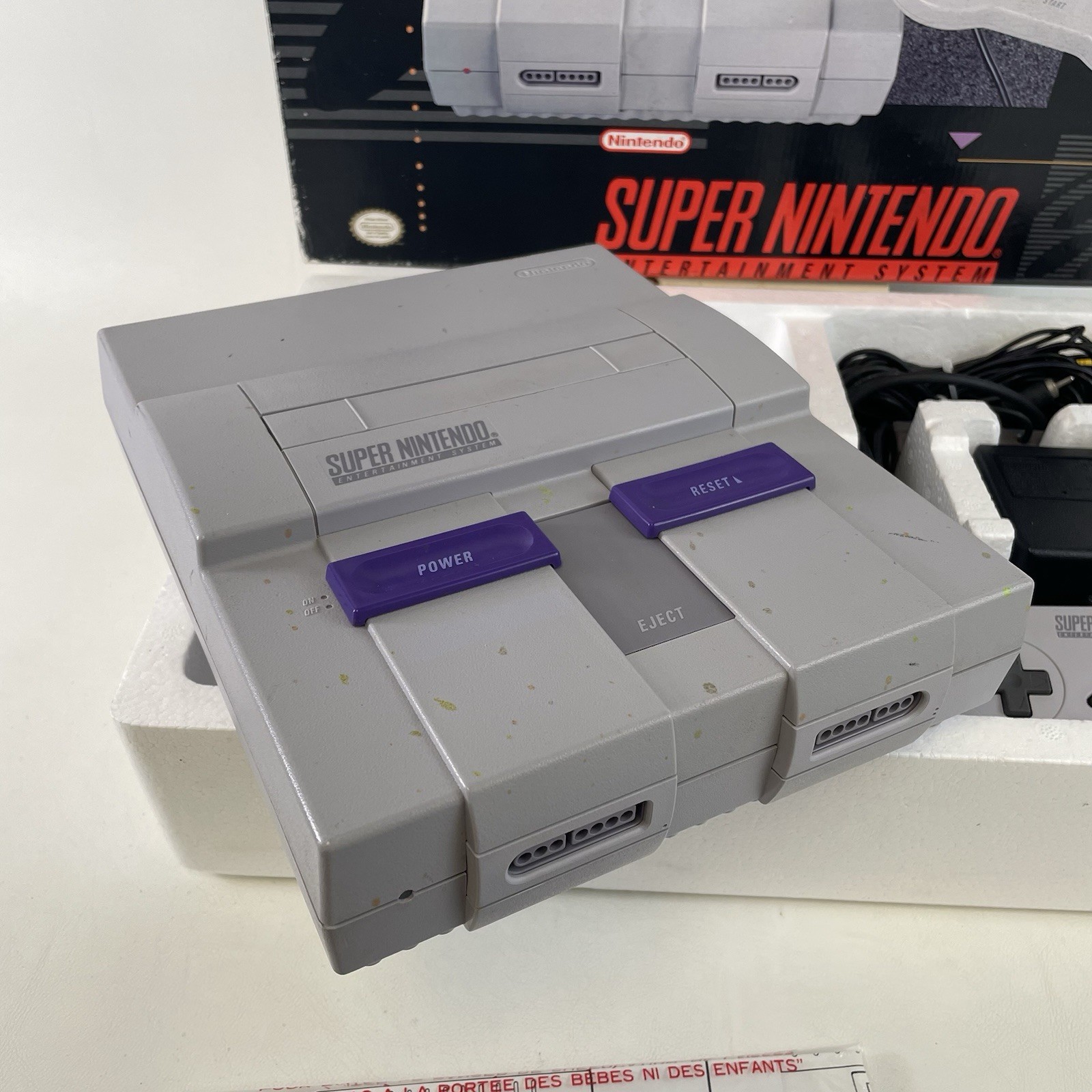 Super Nintendo SNES Console SNS-001 100% Complete In Box CIB W Inserts TESTED!