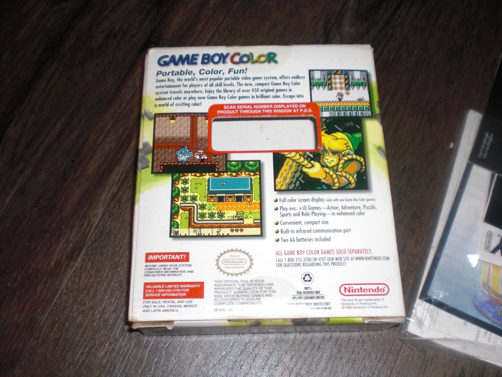 Nintendo Game Boy Color Console System Kiwi Green COMPLETE CIB Box Insert Manual