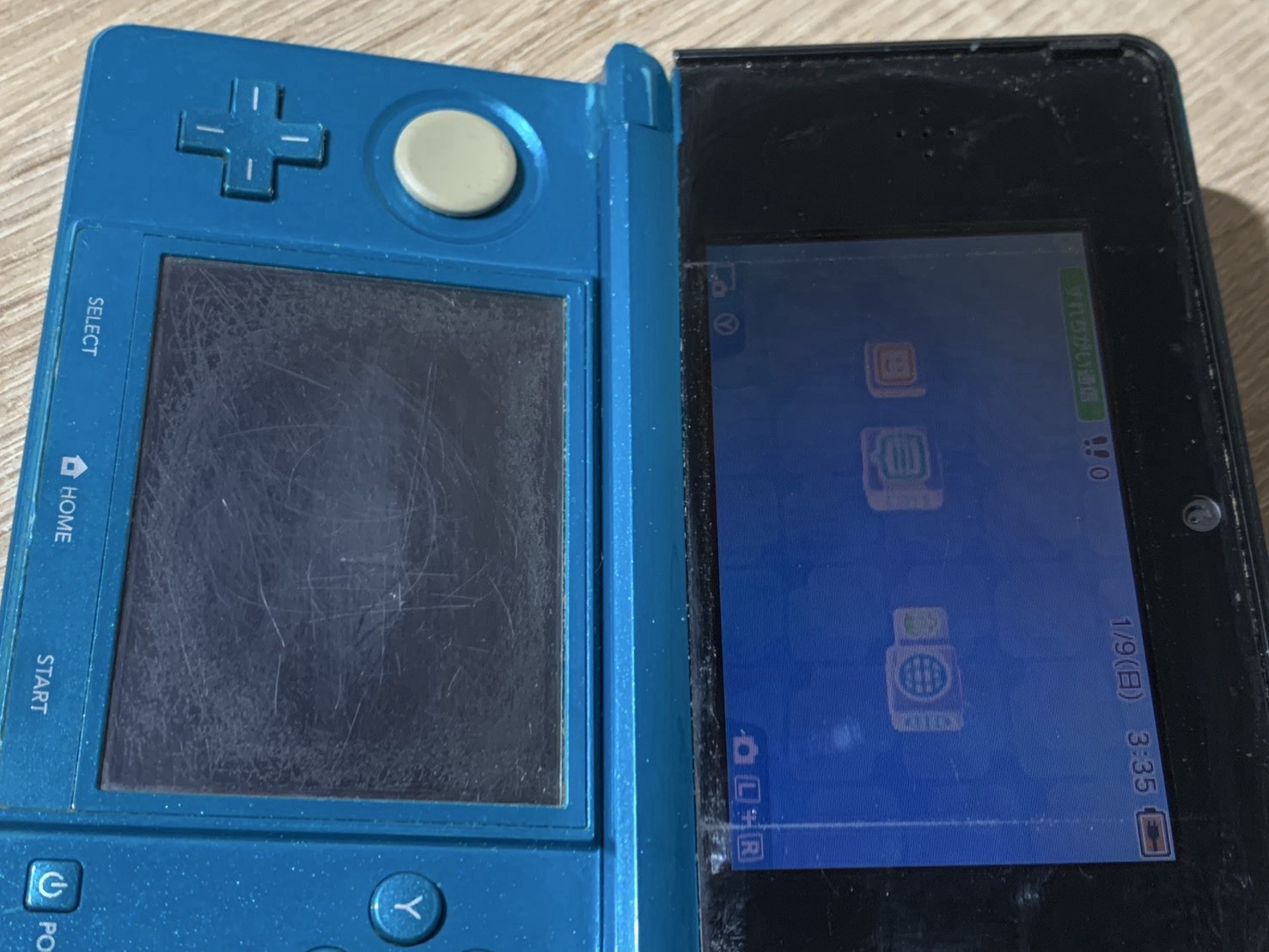 1907 Nintendo 3DS Aqua Blue For Parts