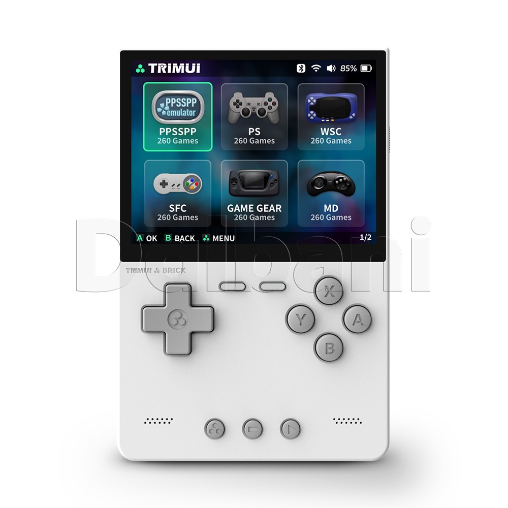 TrimUI Brick White Open Source Handheld Game Console with 64GB
