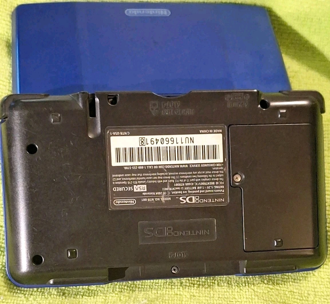 Y2k Nintendo DS NTR-001 Fat Phat Blue Console MINT SCREENS Tested Works Game Boy