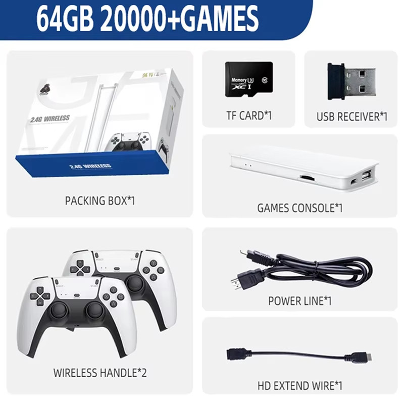 M15 Retro Game Console 64GB 20000+ Games 4K Handheld Video Game Stick