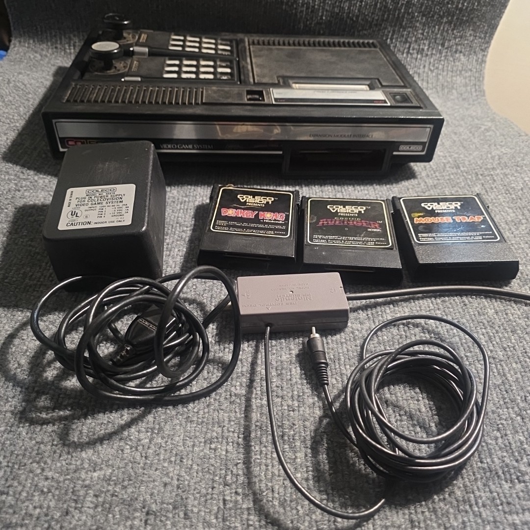 Colecovision Console Bundle 3 Games Donkey Kong 2 Controllers Cords Tested