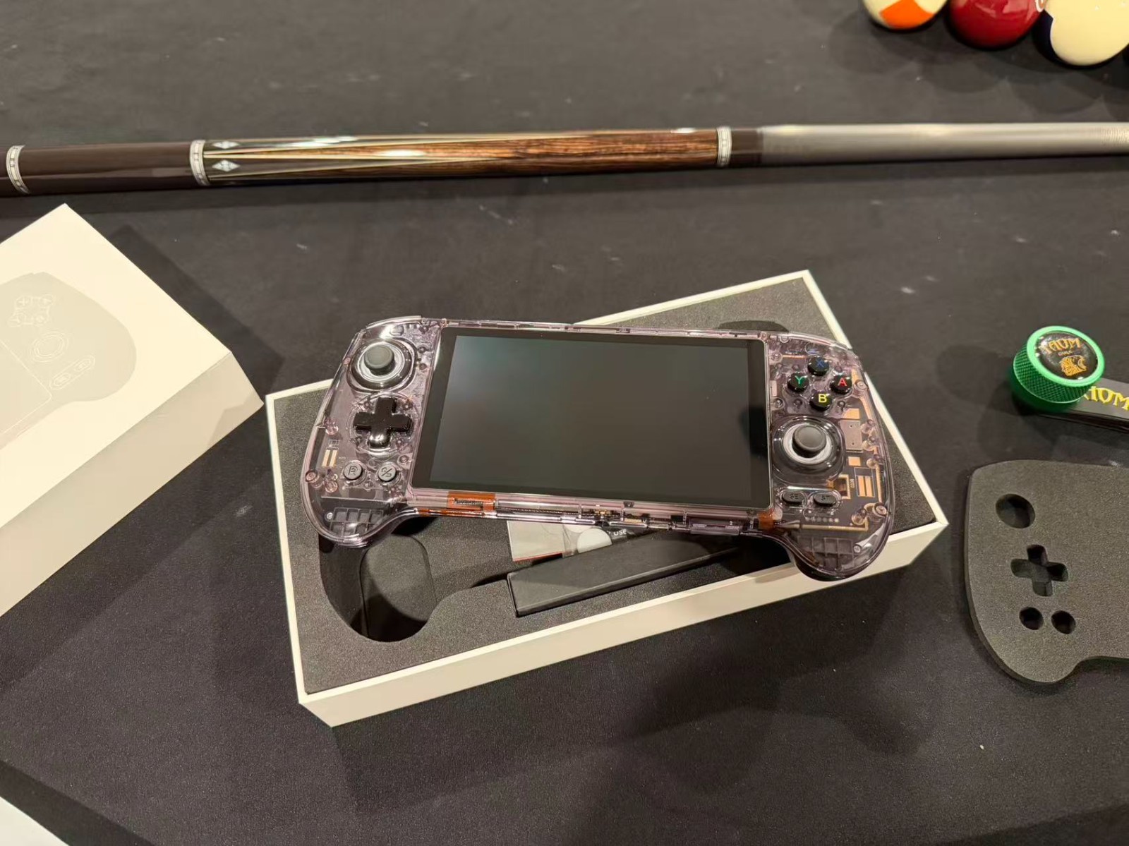 anbernic rg557 clear purple no games with carrying case