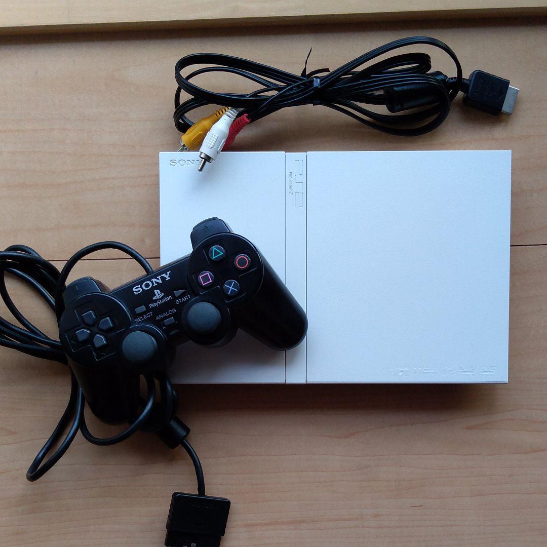 PS2 Slim Console System Ceramic White Controller SCPH-75000 Playstation 2 SONY