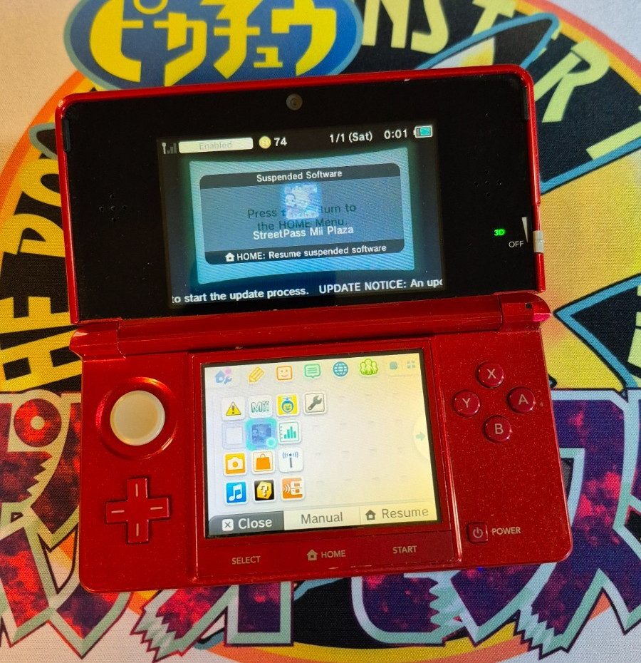 Nintendo 3DS Handheld System + Zelda Carry Case – Flame Red Tested Working