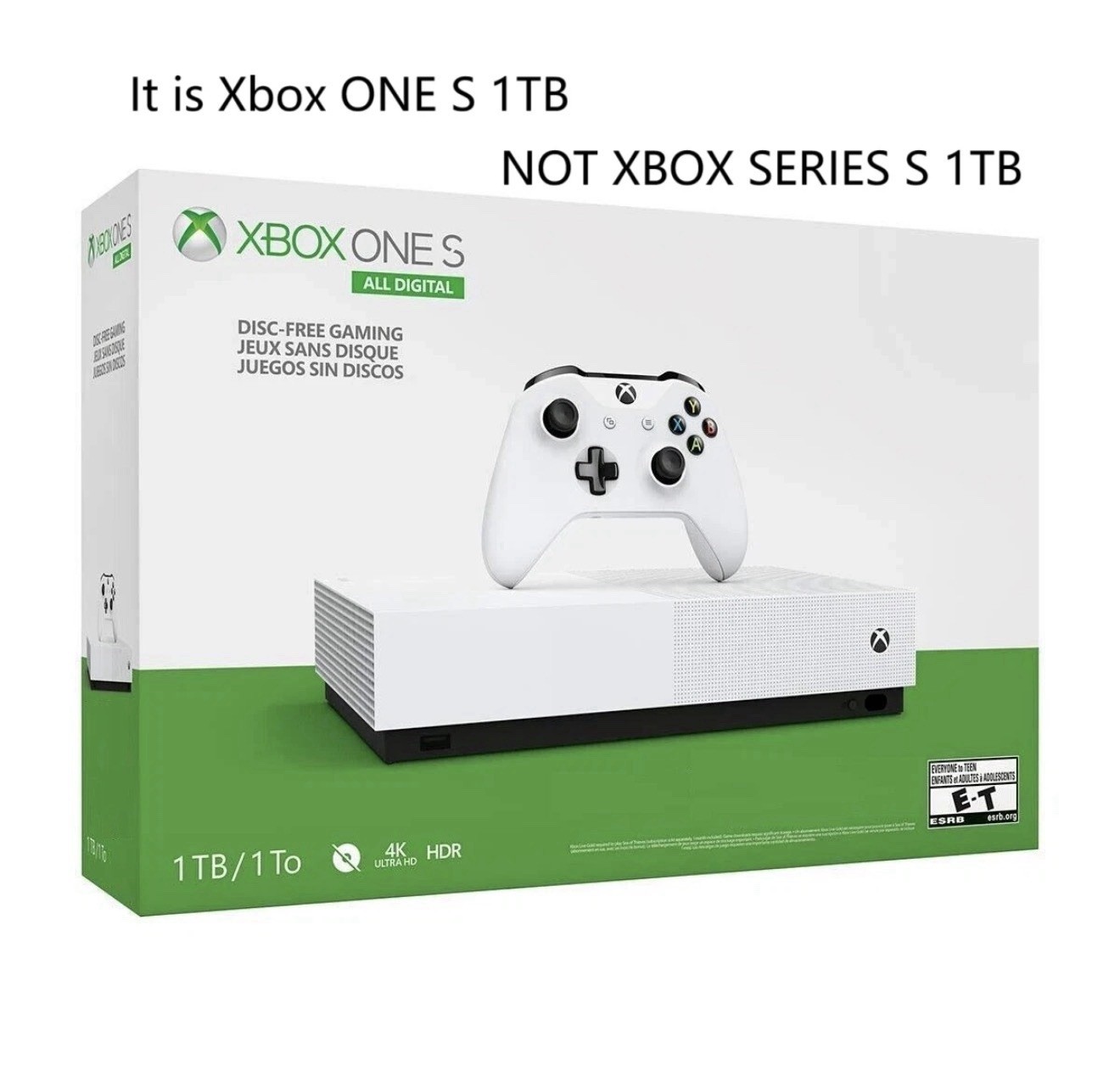 New Microsoft XBOX ONE S 1TB All-Digital Edition White System Gaming Console