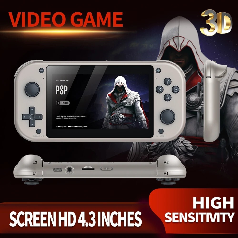 BOYHOM M17 Retro Handheld Game Console, 4.3″ IPS Screen, 64GB Open Source Linux