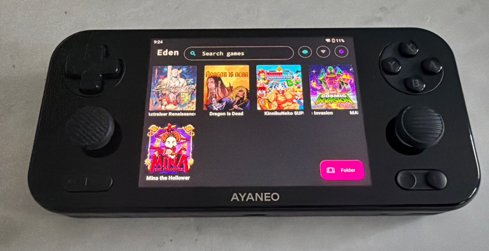 AYANEO Pocket S Mini – 8G+128G Obsidian Black – w/ Box + Case Loaded With Games