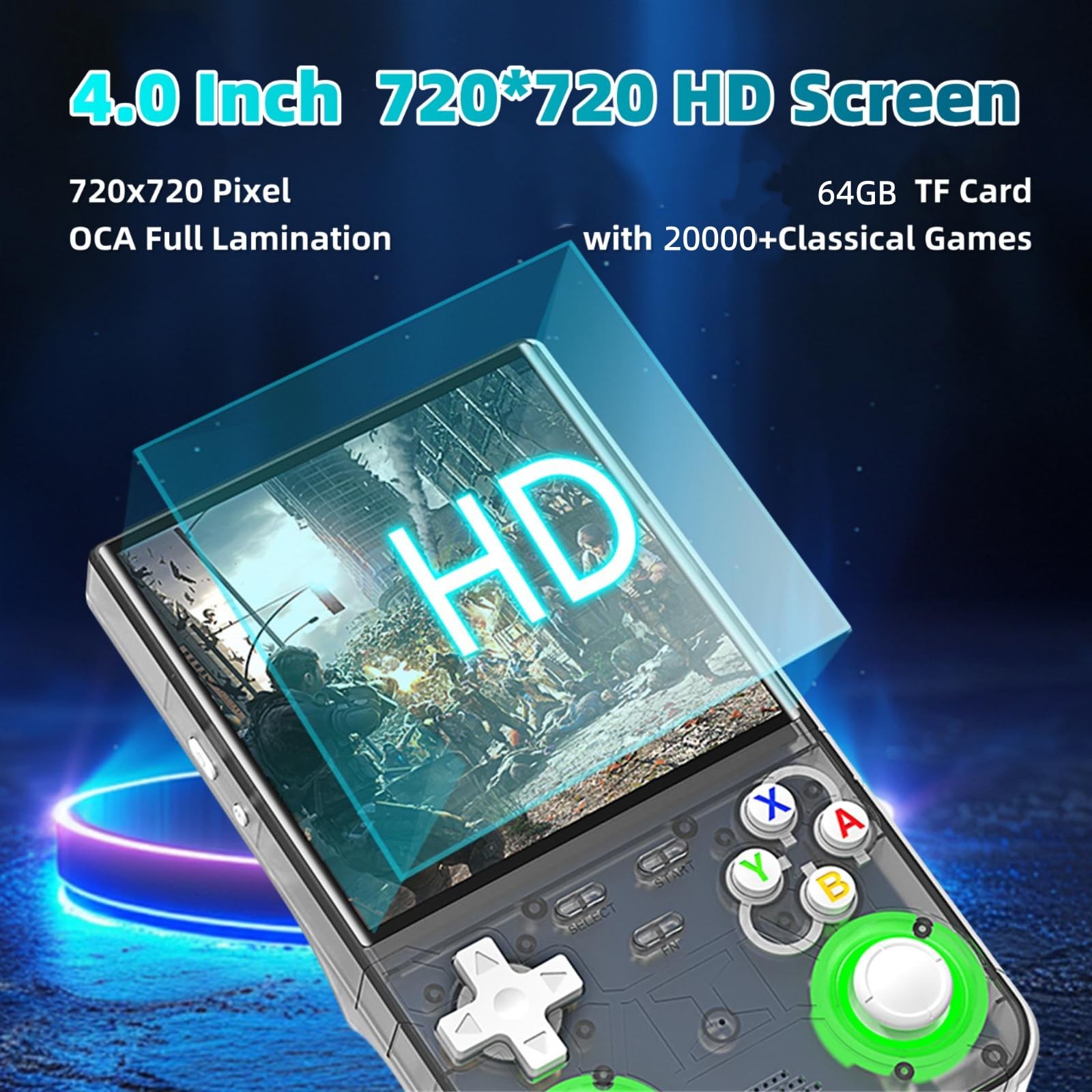 Blorkbuy R36 Ultra Retro Handheld Game Console, 4.0-Inch 720×720 IPS HD Displ…