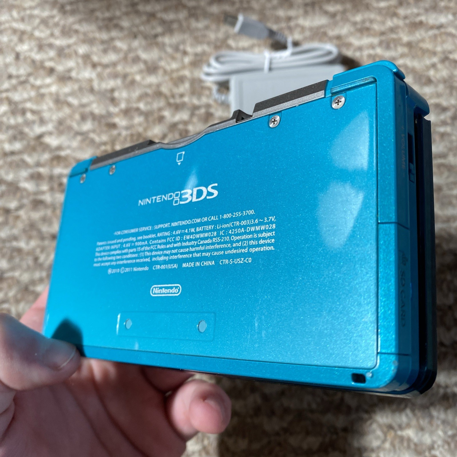 Nintendo 3DS Aqua Blue Handheld Handheld Console System CTR-001 Tested USA
