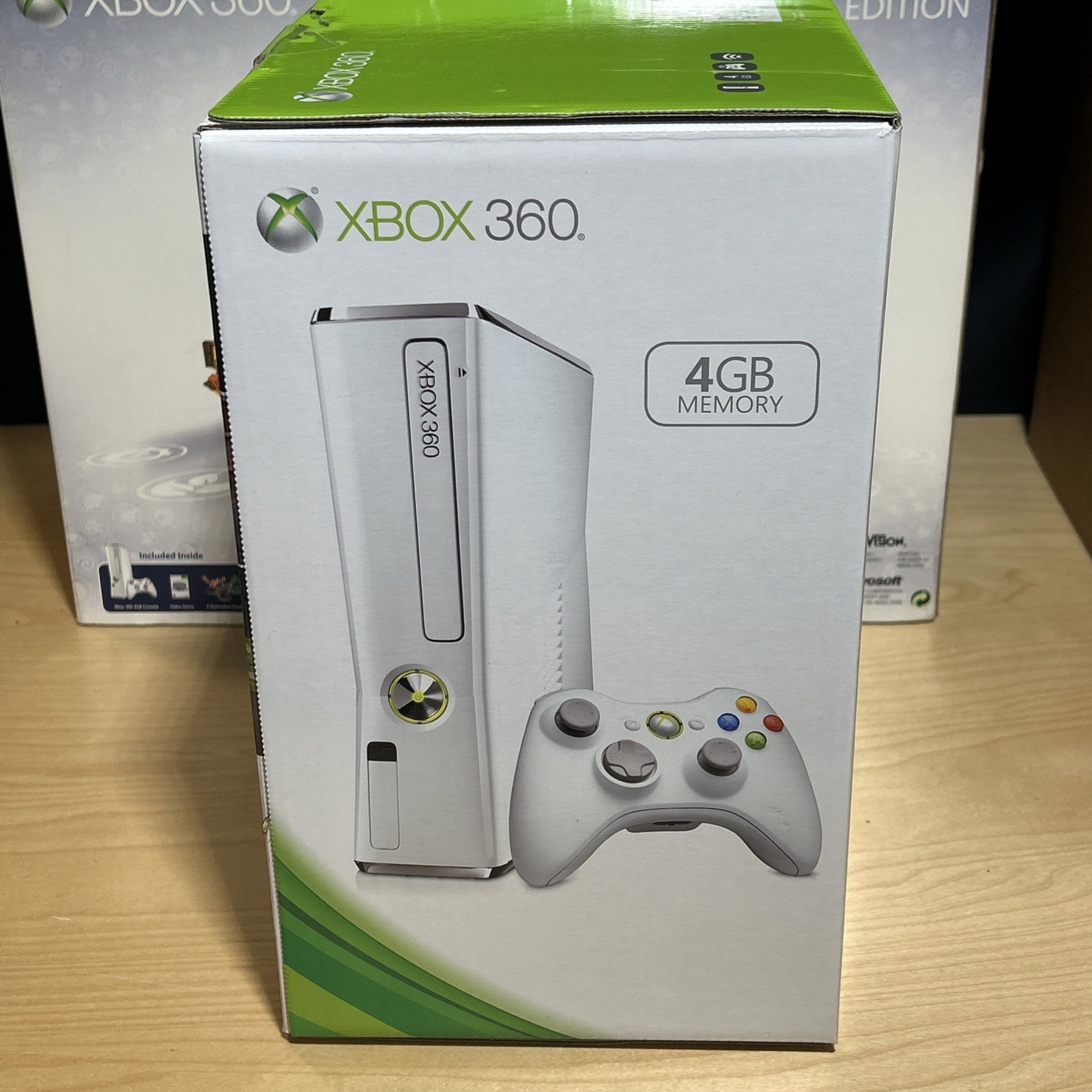2012 Microsoft Xbox 360 Slim 4GB White Console Skylanders Bundle New OPEN BOX