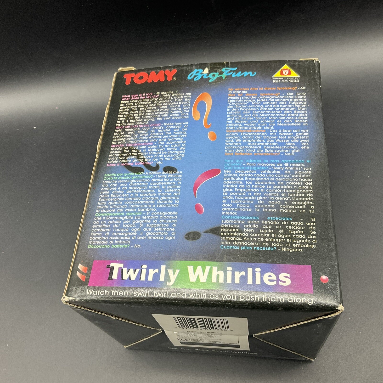 80’S VINTAGE TOMY BIG FUN TWIRLY WHIRLIES BABY PUSH TOY MIB Airplane# NIB [LH]