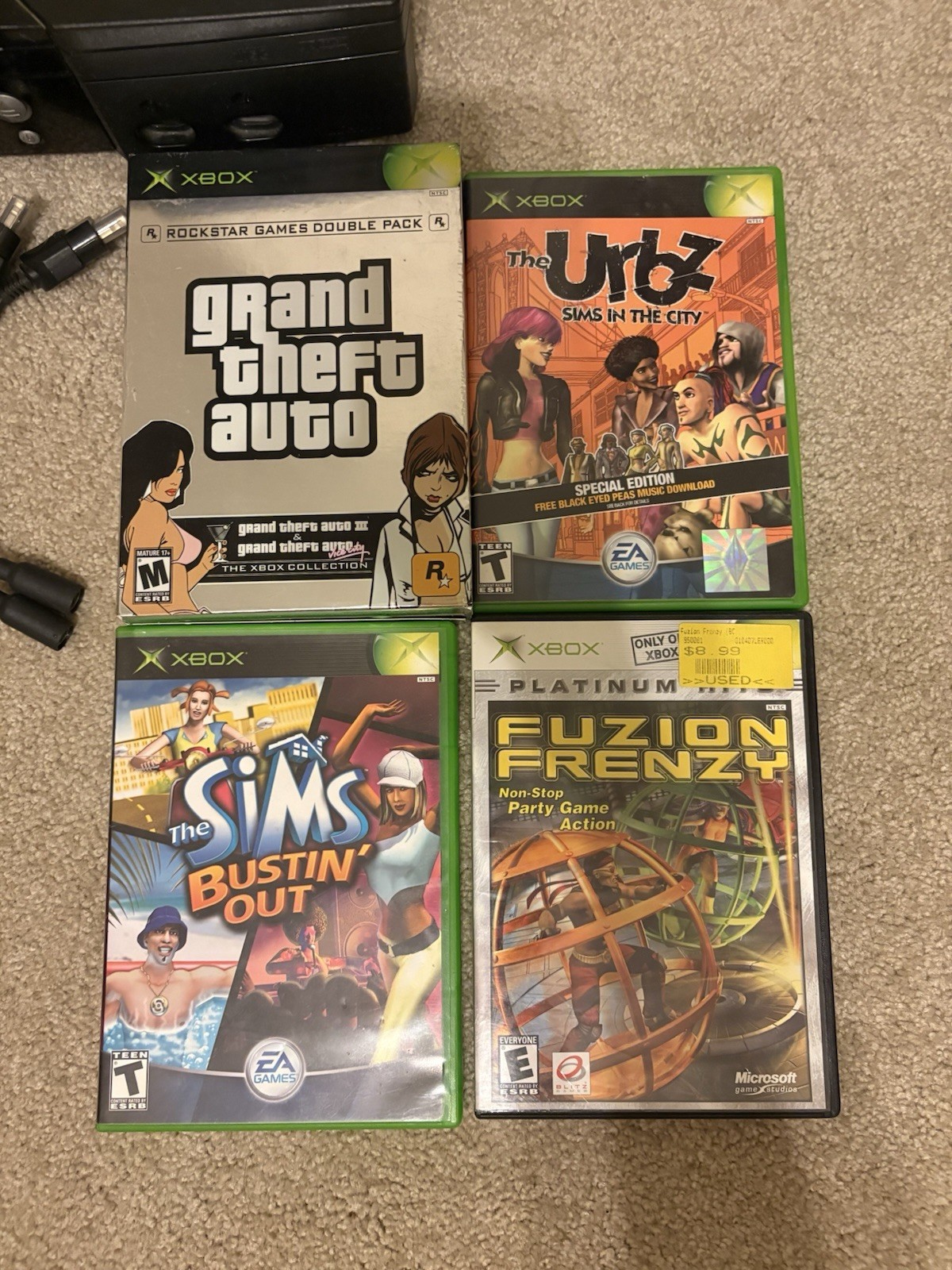 Original Xbox Console Bundle W/ OEM Controllers + 5 Games – READ DESCRIPTION