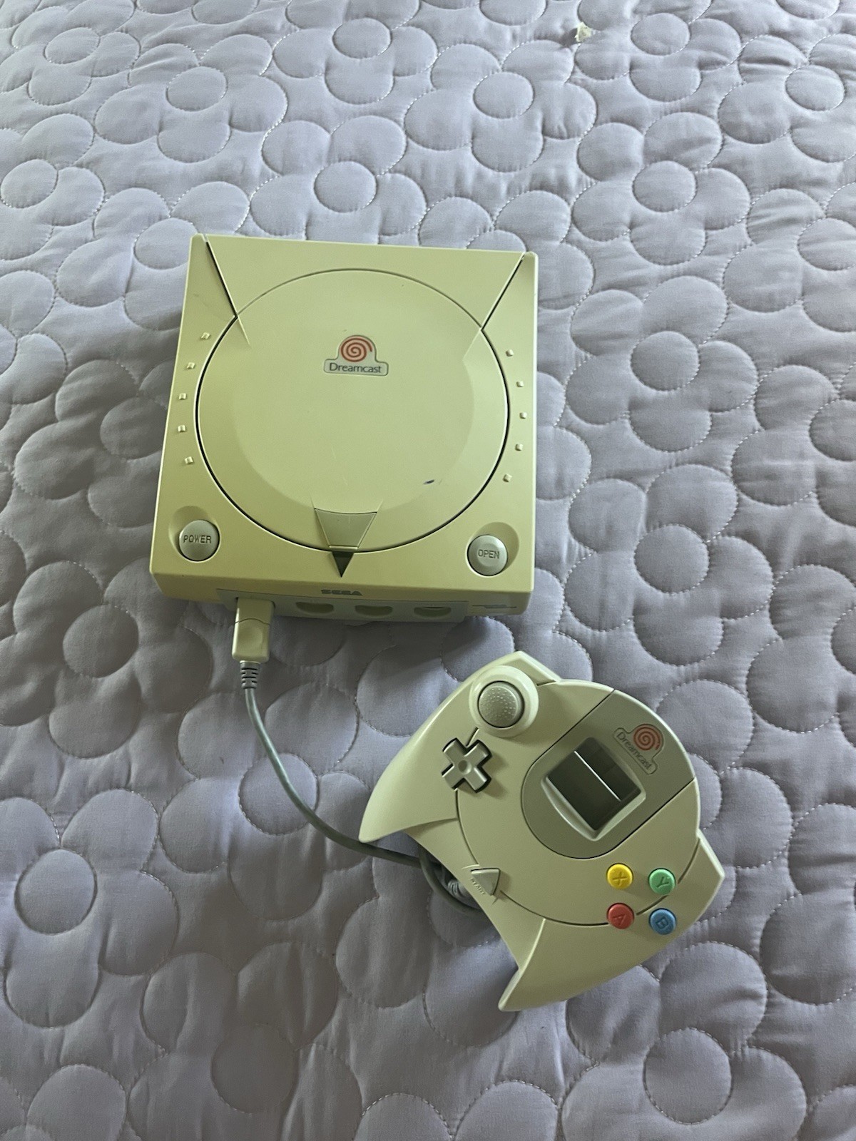 Sega Dreamcast White Console Chords Controller Bundle Tested Working