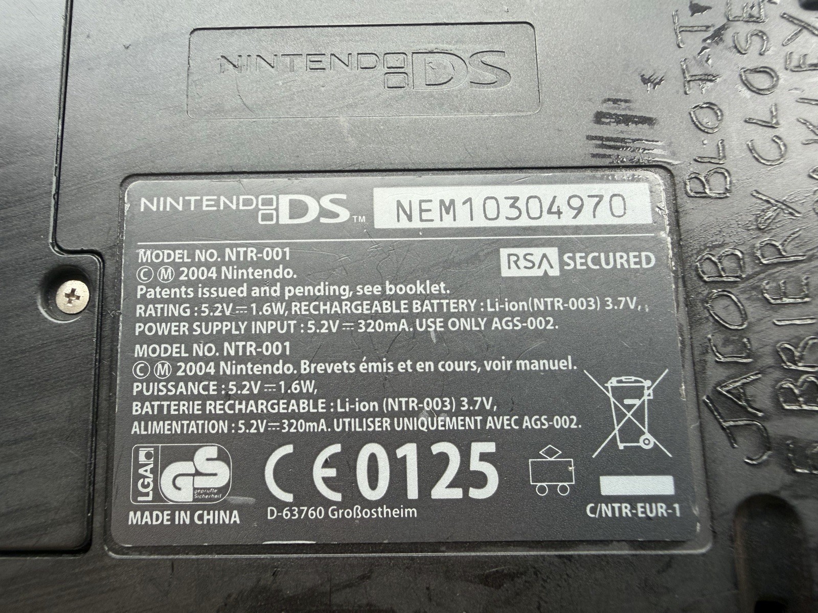 Nintendo DS Handheld System – Silver , Don’t Tested