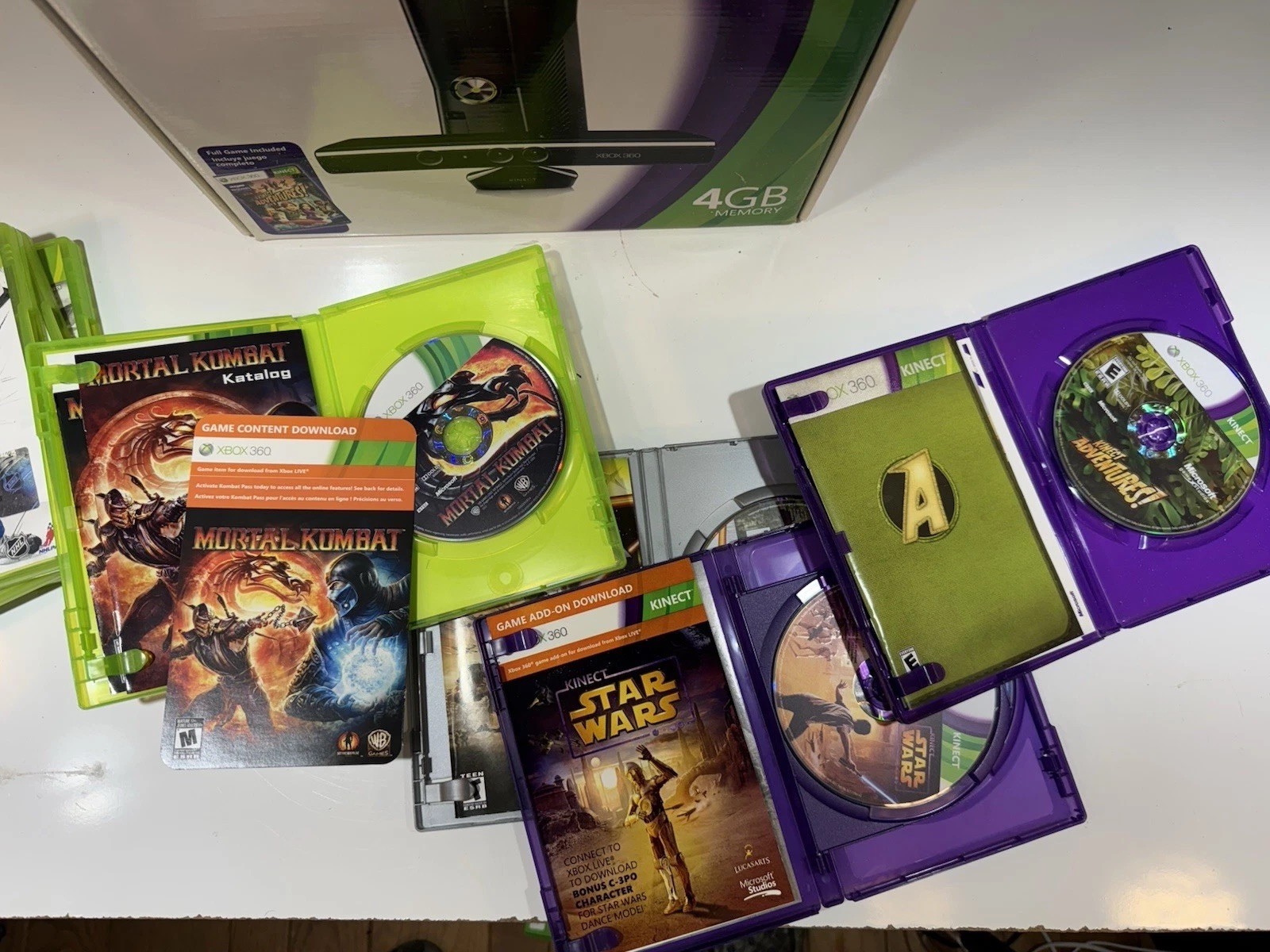 Microsoft Xbox 360 Console Volcano Shadow Controller Game Kinect Lot