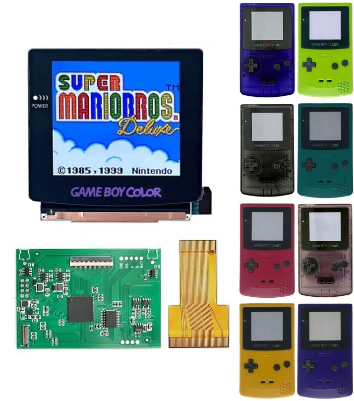 Game Boy Color Q5 IPS Upgrade Kit Laminated with OSD Desaturation Gameboy GBC