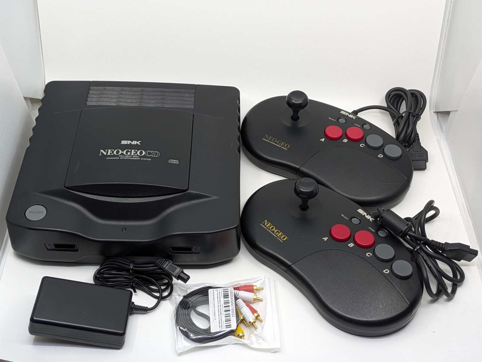 Neo Geo CD CD-T01 Console SNK w/ 2 Controller AC Adapter Tested Japan