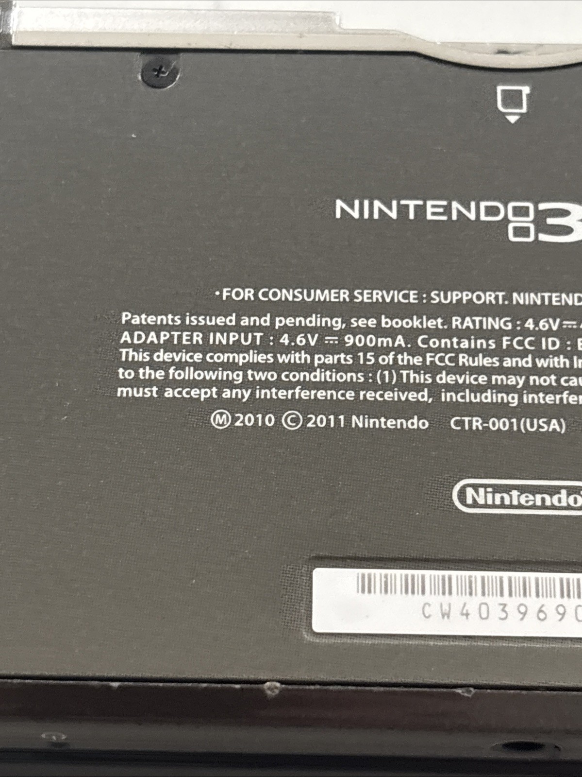 Nice! Nintendo 3DS Handheld Video Game Console Black CTR-001 (USA) US Model