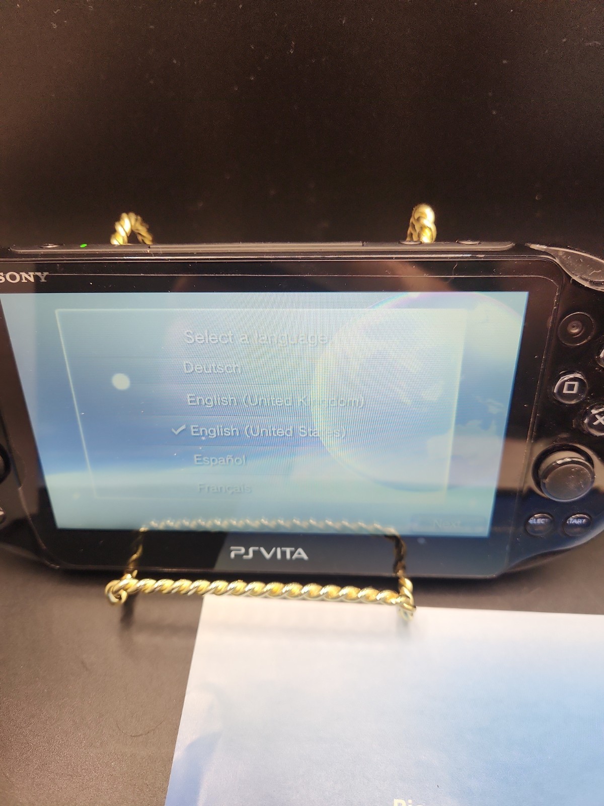 Sony PlayStation Vita PCH-2001 Black Gaming Handheld With 16B Memory Card Box