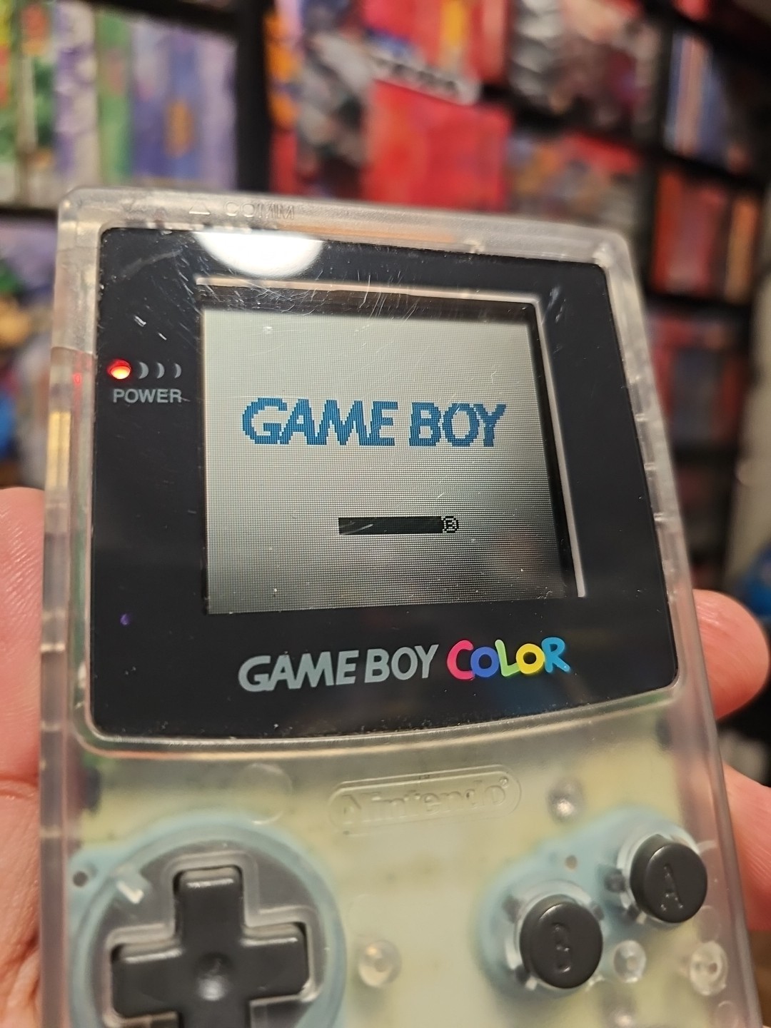 Nintendo Game Boy Color Clear Console GBC Custom Build Needs TLC w/ Yellow Shell