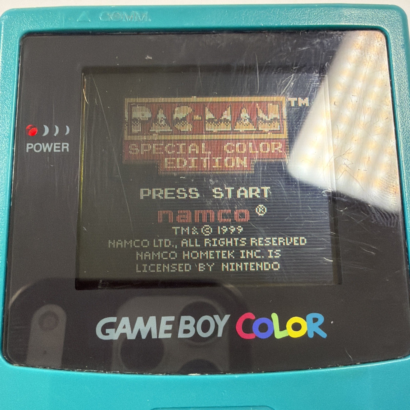 Nintendo Game Boy Color Handheld Console CGB-001 Teal Pac-Man & Bonus Game Works