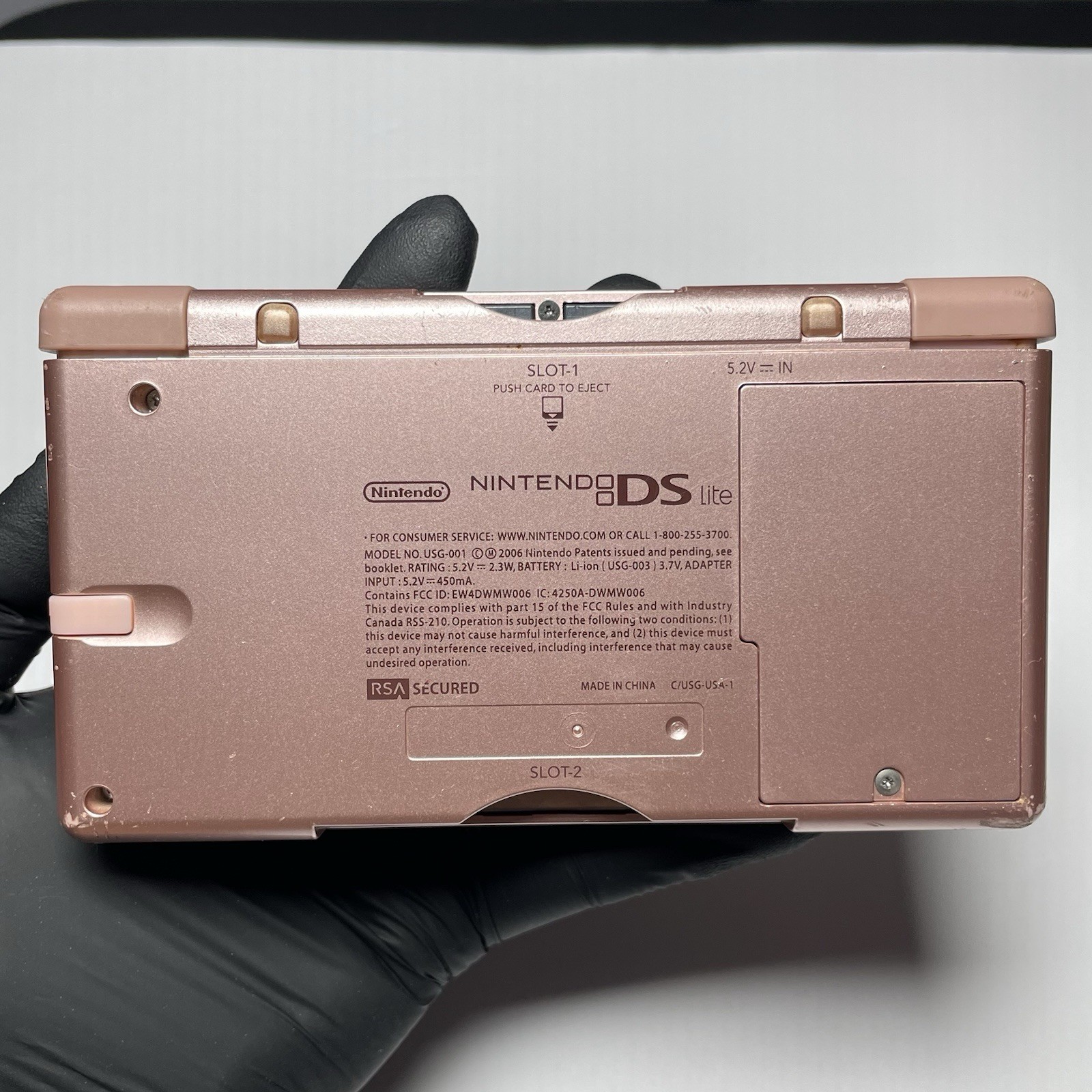 Nintendo DS Lite Handheld System- Metallic Pink Rose – Tested Working