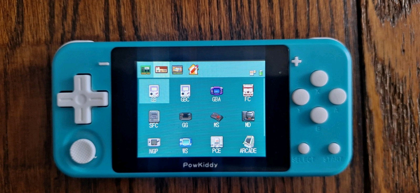 Light blue used powkiddy q90 Portable Emulator Console