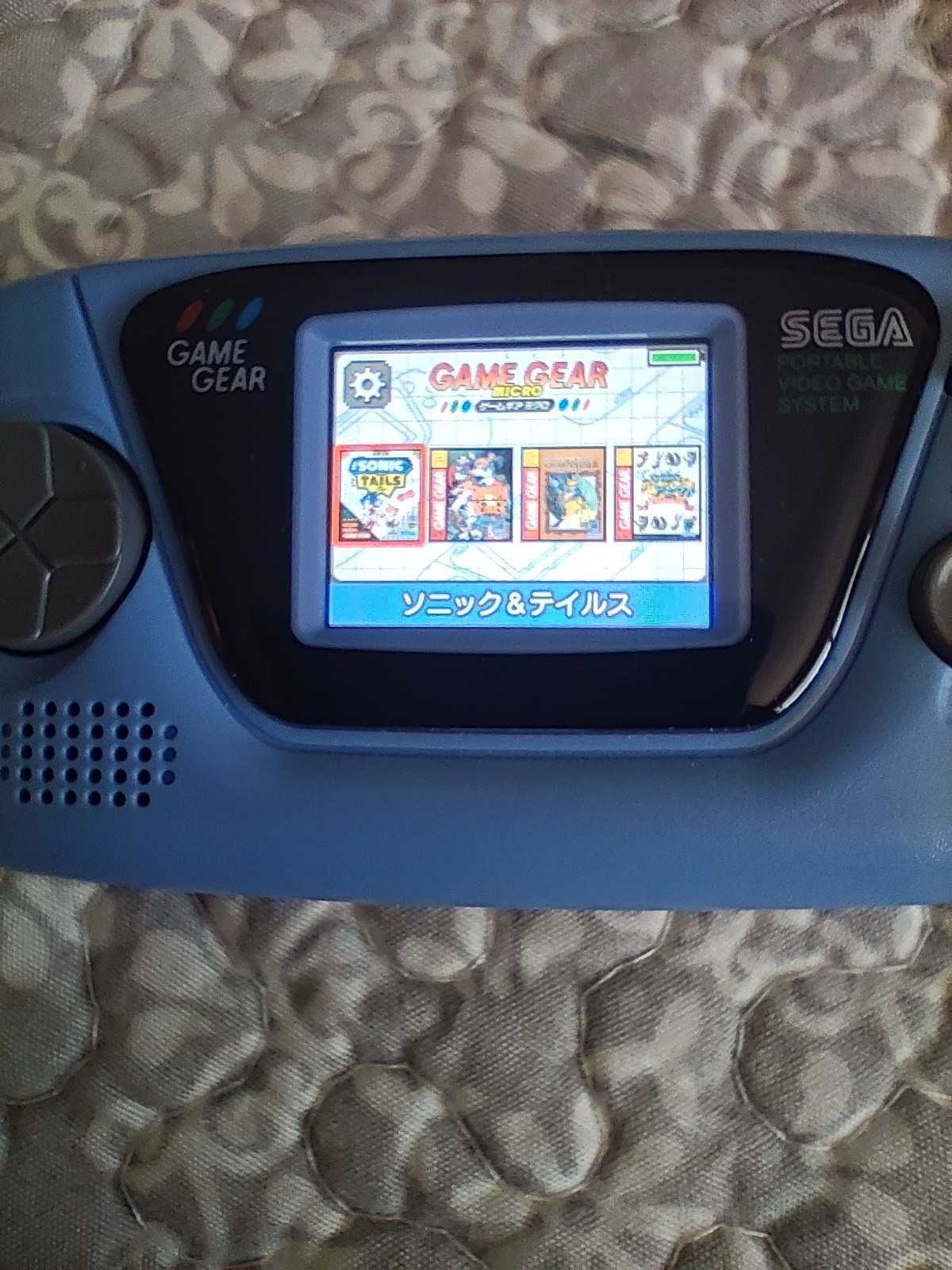 Sega Game Gear Micro Blue, Sonic, Gunstar Heroes, US seller, complete CIB, works