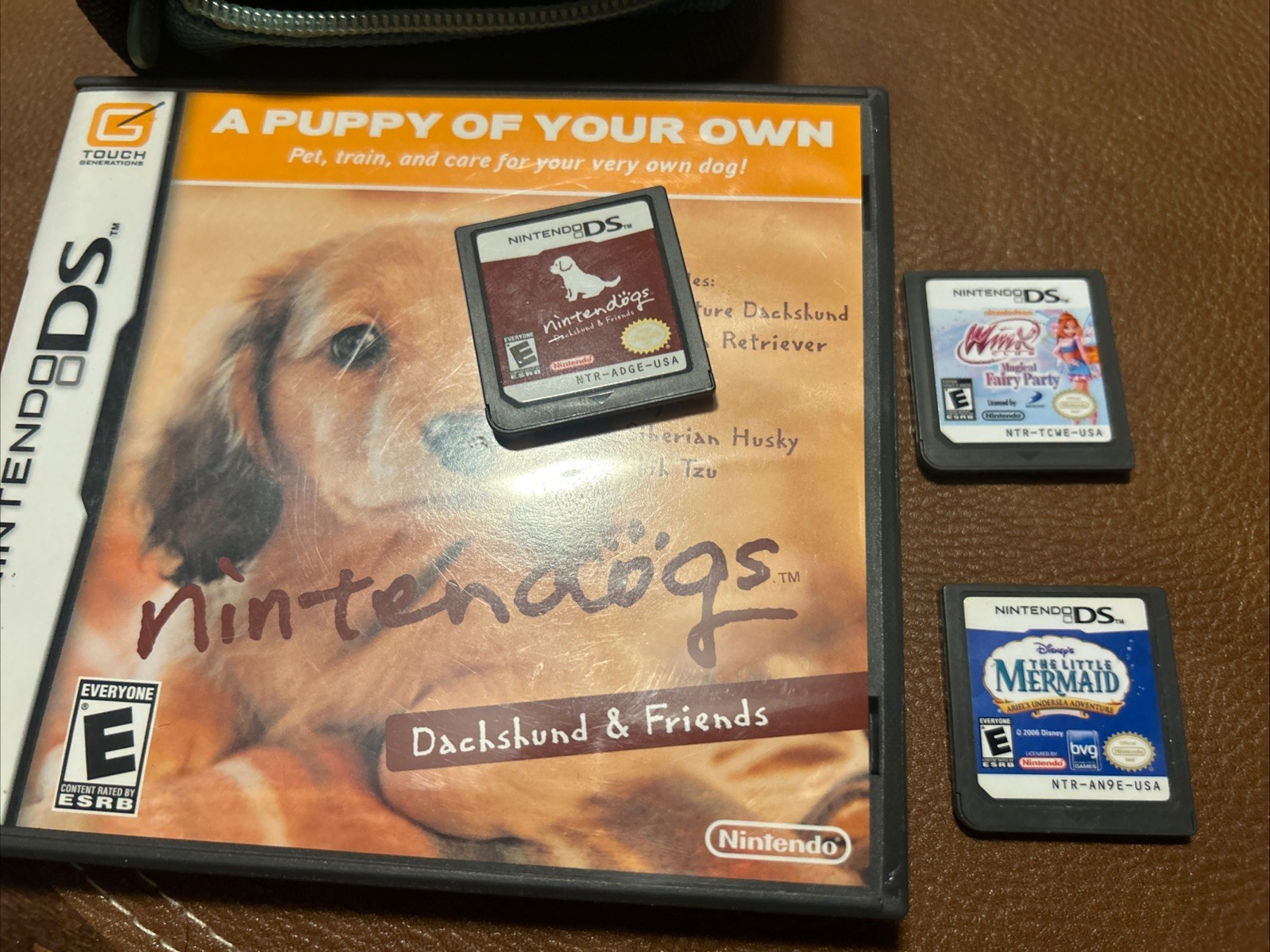Nintendo DS Lite Pink & Blue – Tested With Games Nintendogs, Little Mermaid