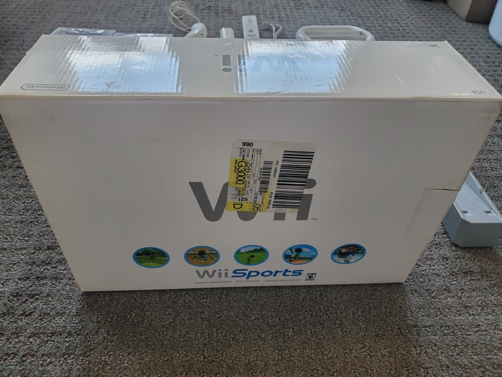 White Nintendo Wii Console System Bundle w/ WII SPORTS + Extra Games TESTED BOX