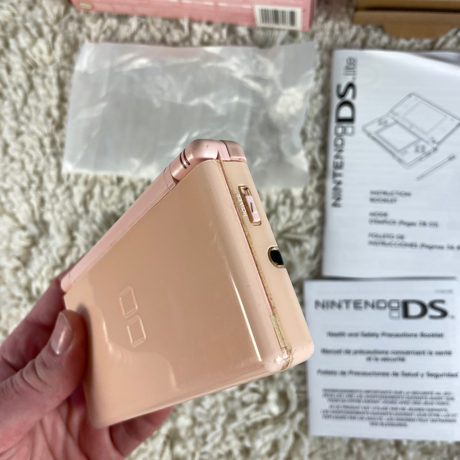 Nintendo DS Lite Coral Rose Pink Handheld System USG-001 Complete In Box CIB