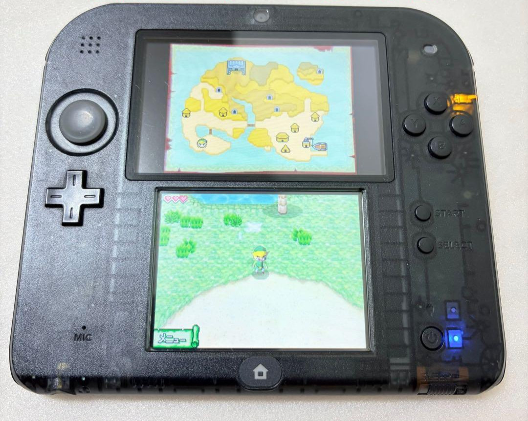 Nintendo 2DS Clear Black Handheld Console Box Charger 4GB Japan Version