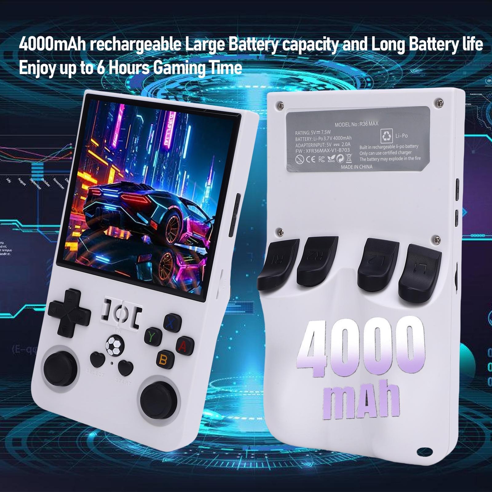 Handheld Game Console Built In 18000 Games 4in 720×720 Screen 4000mAh Porta IUBA