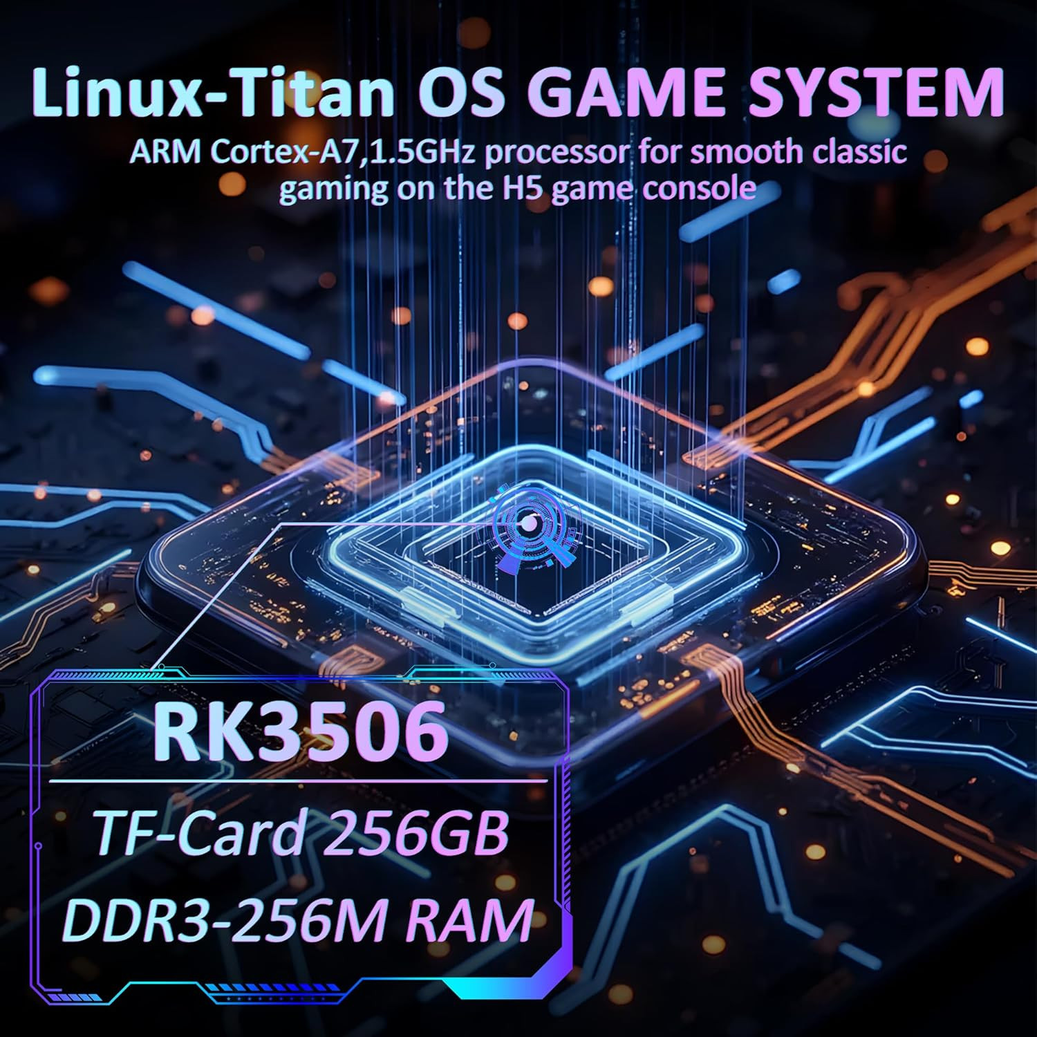H5 Retro Gaming Console, 5.0 Inch IPS HD Screen Handheld Game Console, 256GB TF