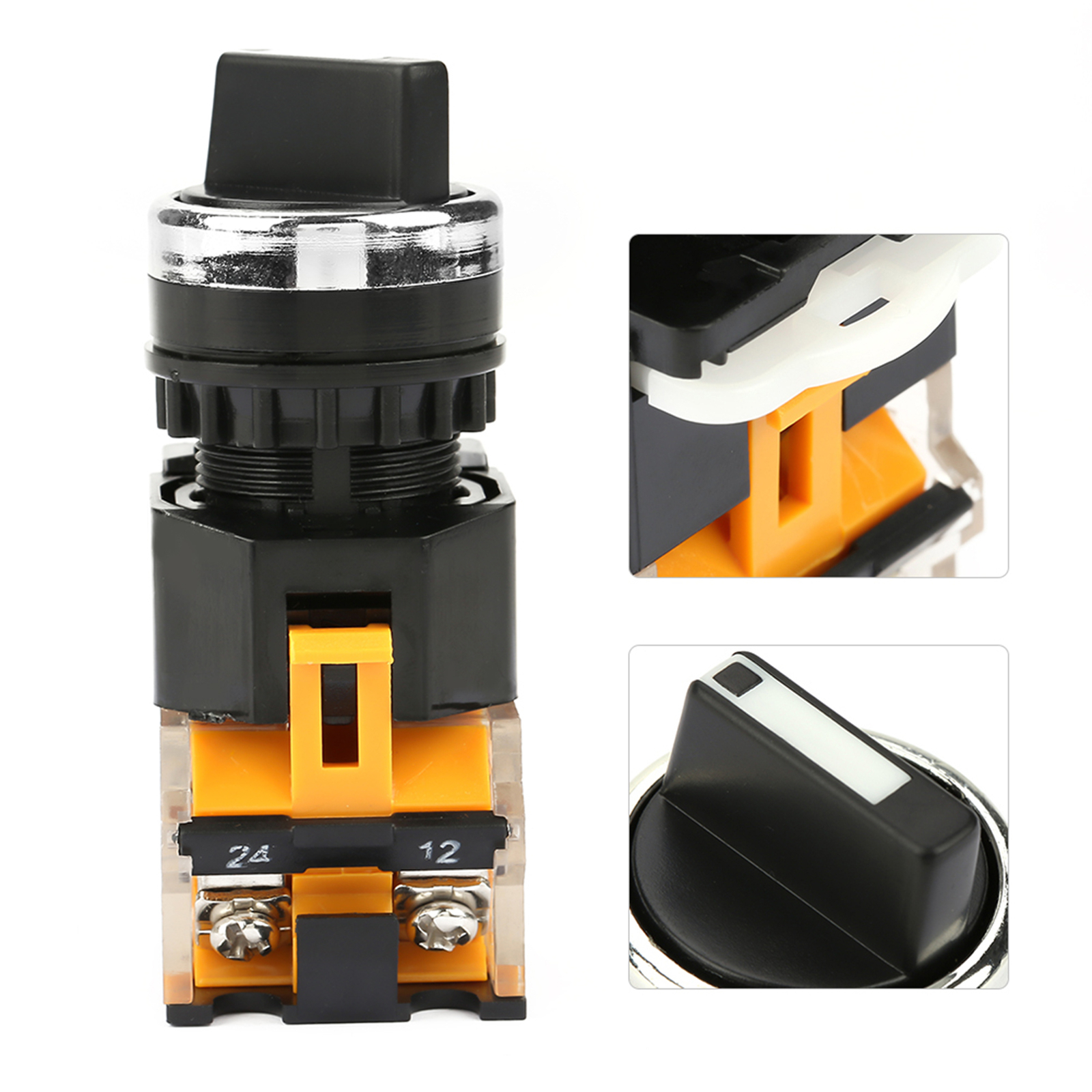 22mm Round Selector Switch 2 Positions NC + NO Self Locking MT8