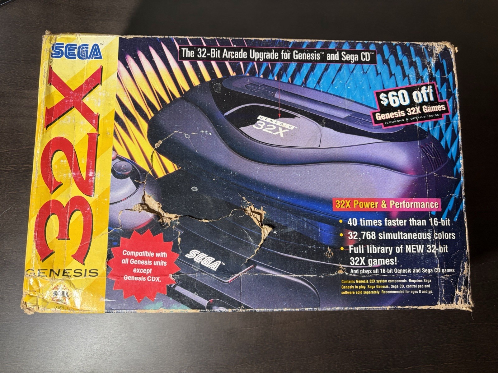 Sega Genesis 32X Game Console System Black Complete In Box