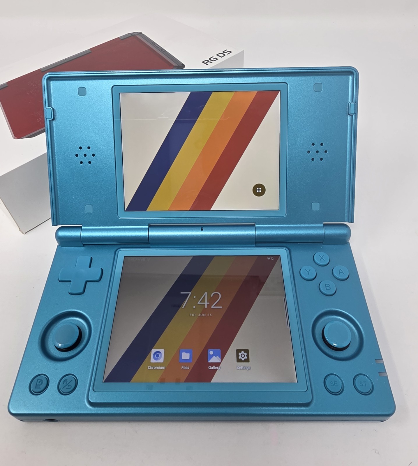 Anbernic RG DS – Turqouise Blue Teal Dual Screen Android Handheld Gaming Console