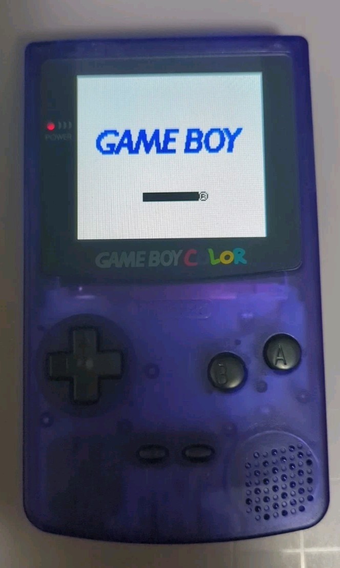 Nintendo clear blue Gameboy color with 2.45 in IPS screen