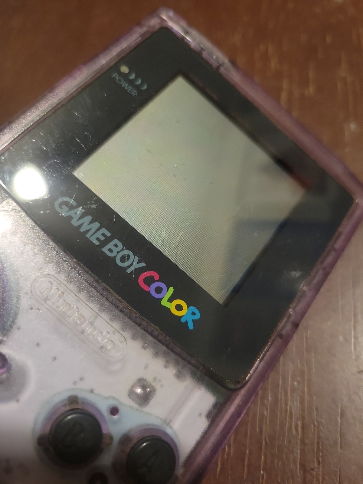 Nintendo Game Boy Color CGB-001 Clear Purple, GOOD, BUNDLE W/TETRIS, SEE PICS