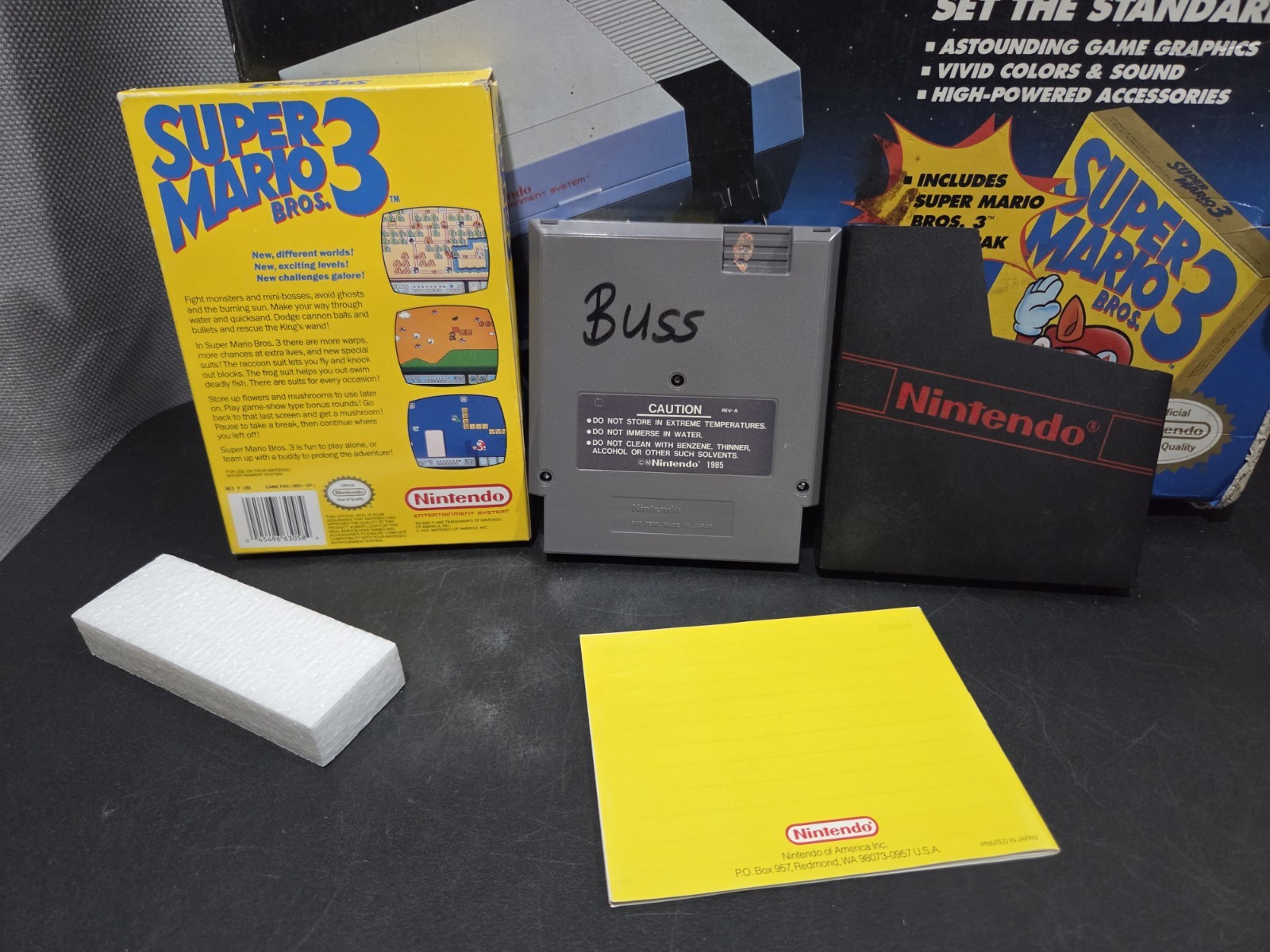 1992 Nintendo NES CHALLENGE SET In Box W/ Super MARIO Bros. 3 CIB NO Styrofoam