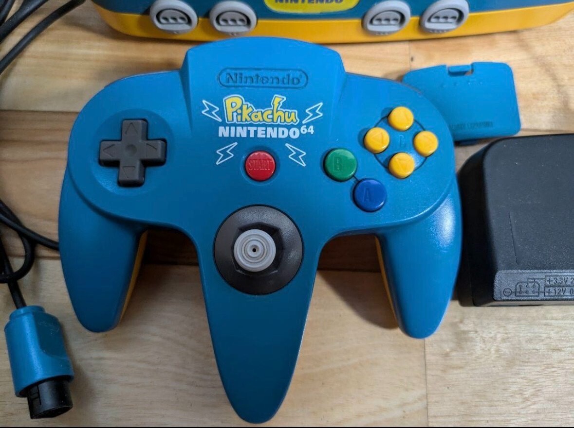 Nintendo64 Pokemon Pikachu Console Blue Edition Controller PLAYS US GAMES Japan